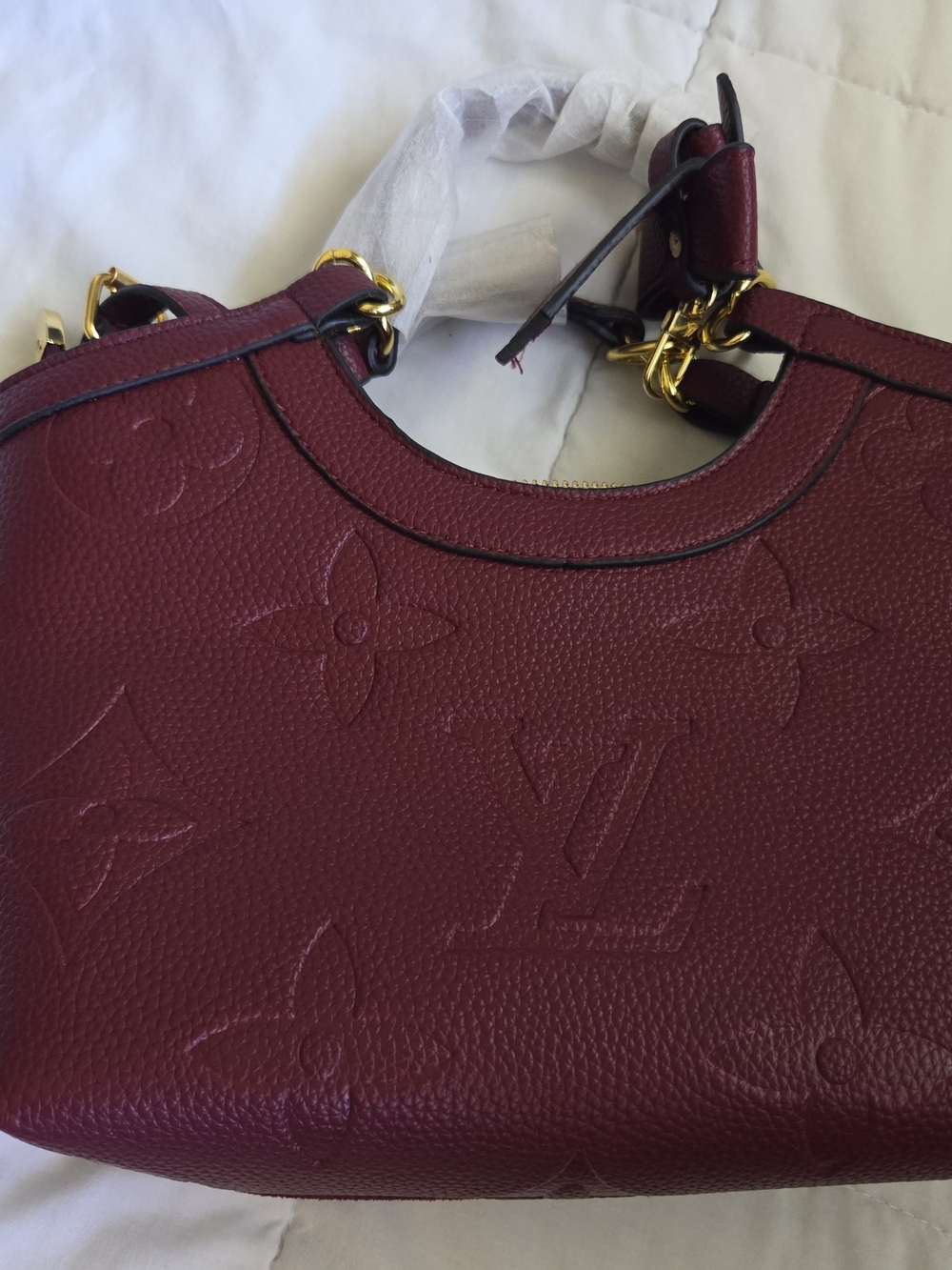 Louis Vuitton Like Burgundy Suede Chain-Handle Womens Bag - Picture 5 of 5